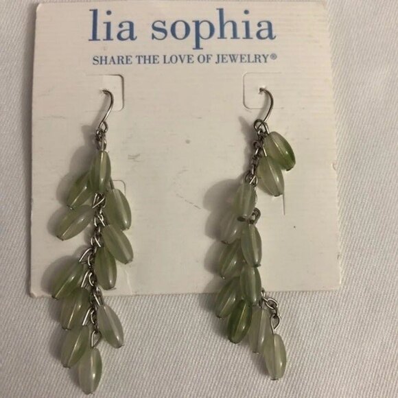 Lia Sophia Dangle Pierced Earrings Red & Green 2 Pairs NOC - Picture 5 of 8